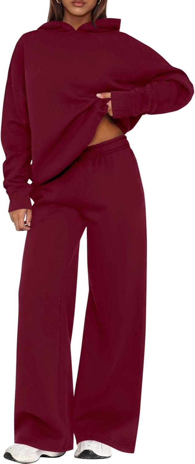 PRETTYGARDEN Womens Sweatsuits 2 Piece Set 2026 Casual Winter Long Sleeve Hoodie Loose Wide Leg Sweatpants Fall Tracksuit