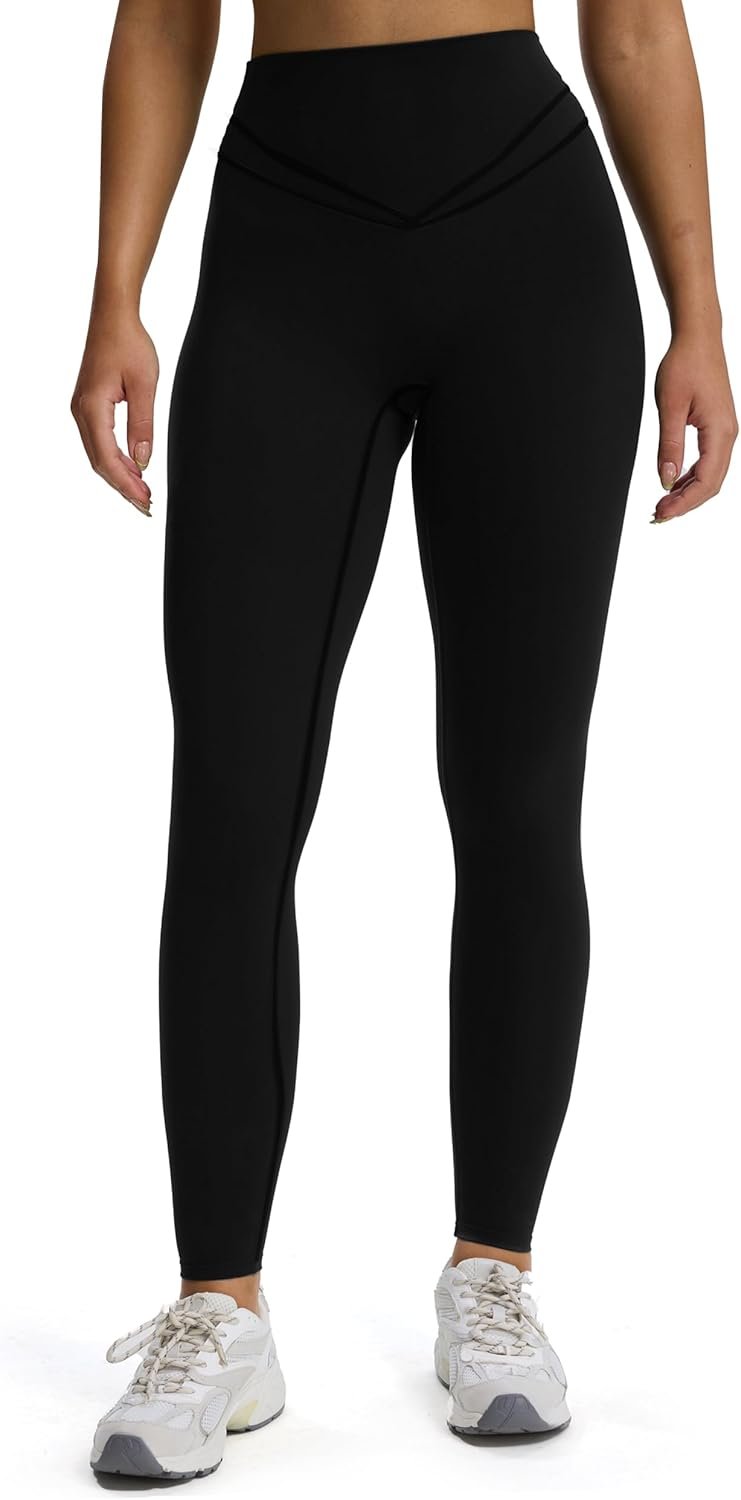Aoxjox Women’s High Waisted Workout Siren Leggings Hidden Scrunch Butt Lifting Tummy Control Gym Yoga Pants 26″