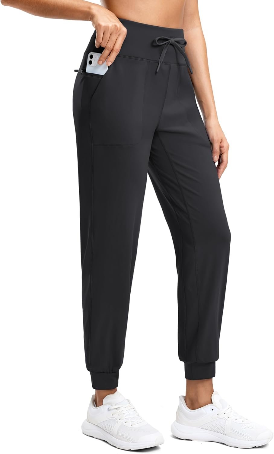 G Gradual Women’s Joggers Zip Pockets Drawstring Gym Sweatpants High Waisted Tapered Pants for Workout, Travel, Lounge