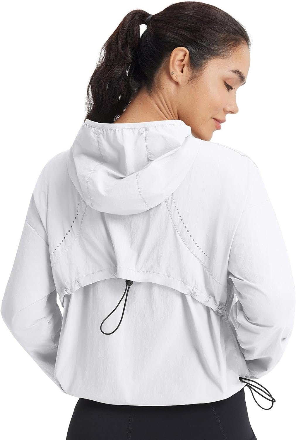 baleaf Women’s Sun Jackets Lightweight Packable Crop Shirts UPF 50+ Long Sleeve Hoodie Water Resistant Zip Up Tops Athletic