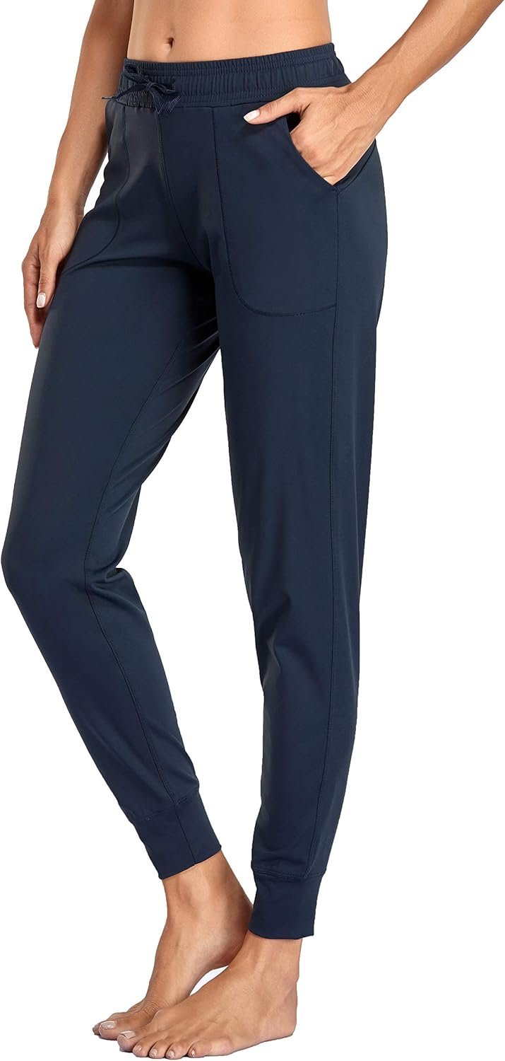 Oalka Women’s Joggers High Waist Yoga Pockets Sweatpants Sport Workout Pants