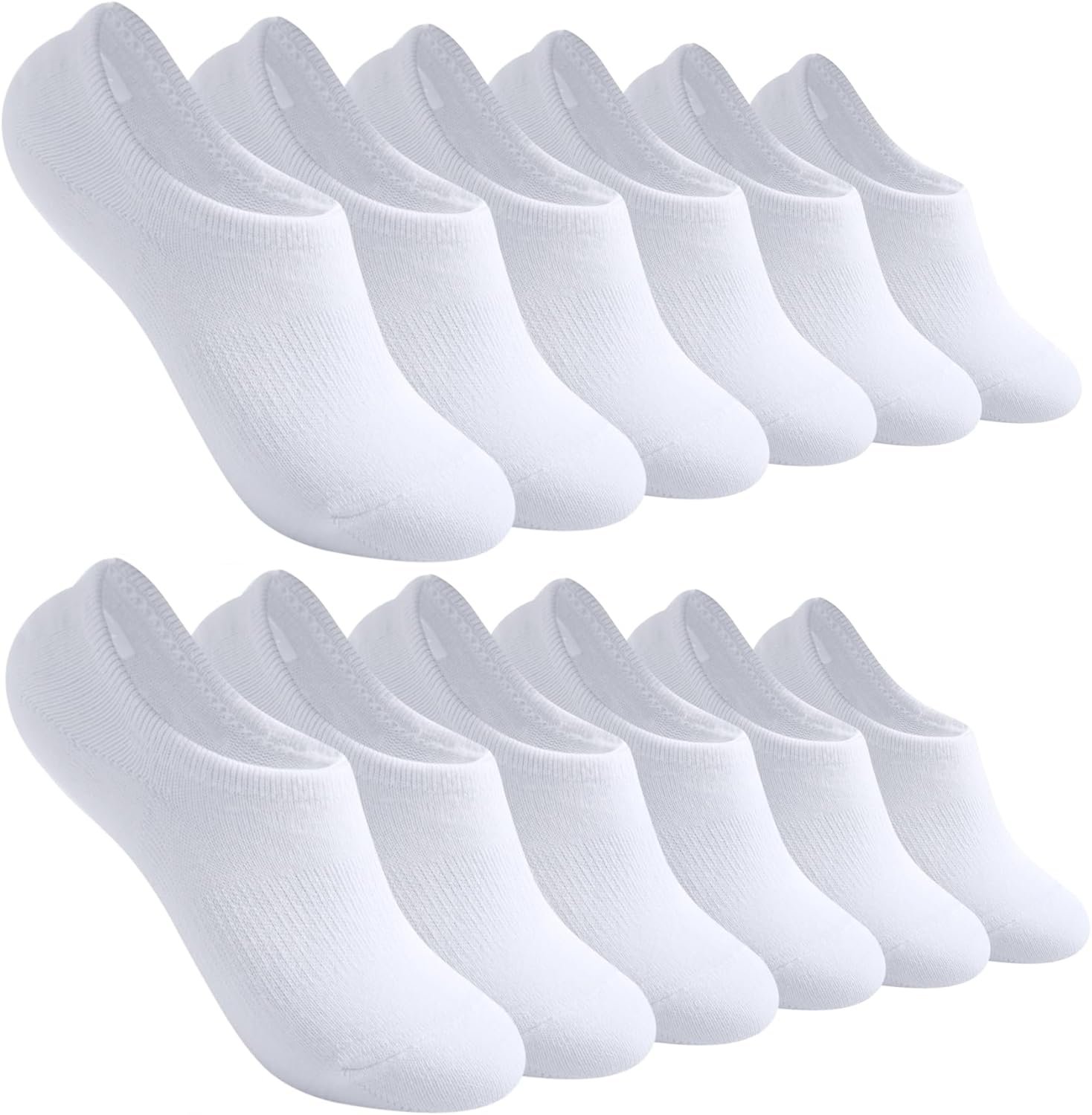 No Show Socks for Women – Low Ankle Footies for Sneakers, Athletic Anti-Slip Invisible Liner, 6/8 Pairs