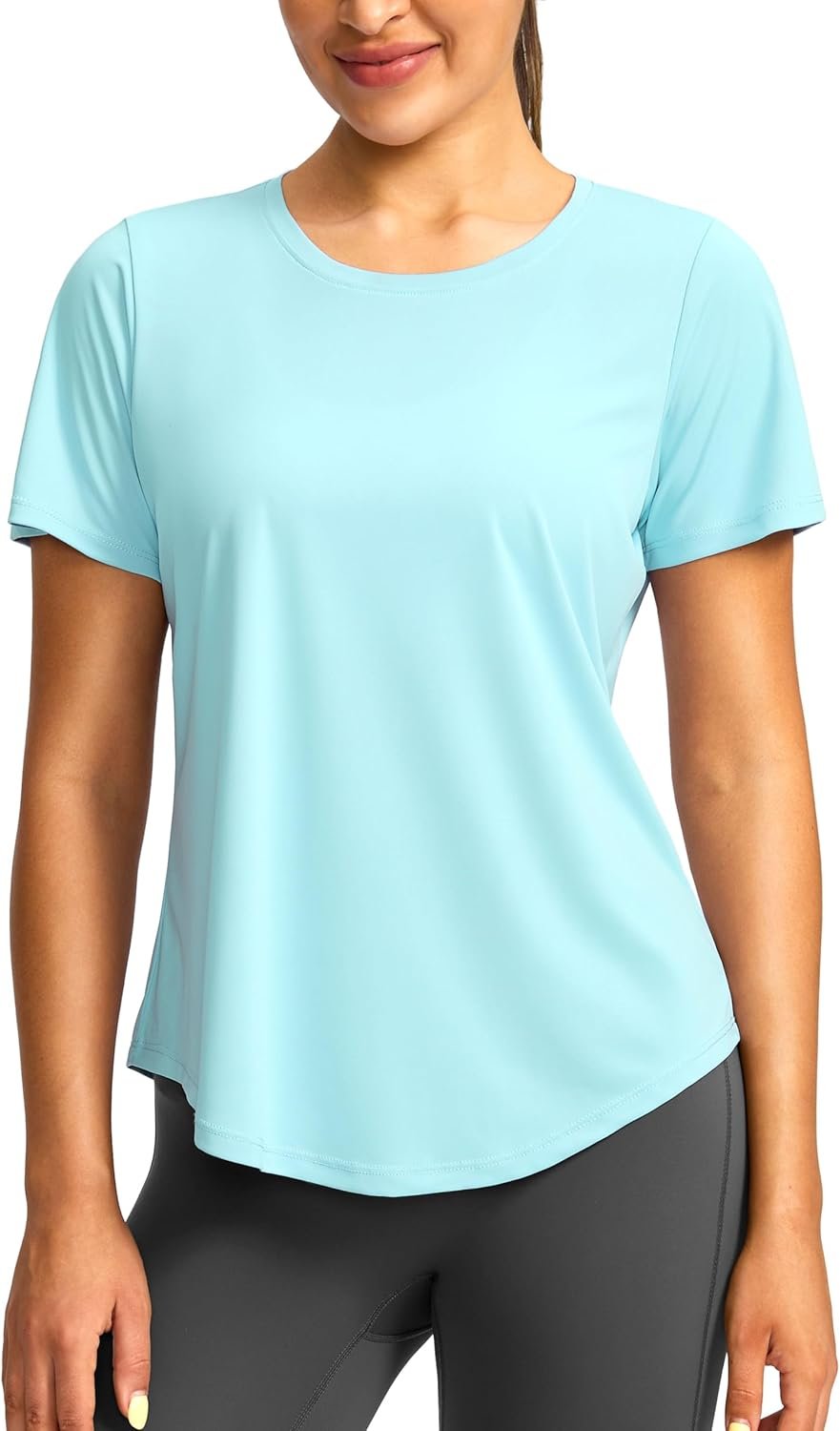 Women’s Short Sleeve Workout Shirts UPF 50+ Sun Protection T-Shirts Quick Dry Breathable Gym Running Hiking Tops for Women