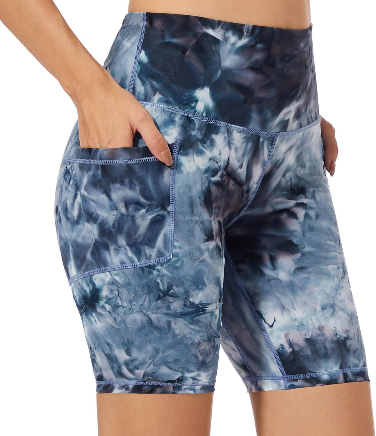 iniber Womens Biker Shorts with Pockets High Waist Workout Yoga Spandex Athletic Bicycle Leggings Shorts for Running