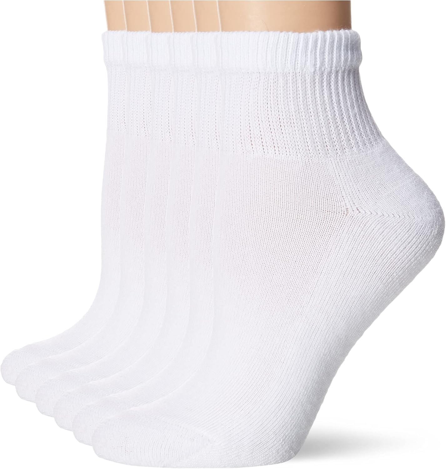 Hanes Women’s Ankle Socks, Comfort Toe Seamed, White & Black Available, 6-pack