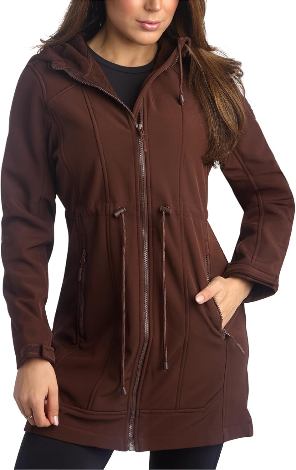 Reebok Womens Soft Shell Jacket – Lightweight Polar Fleece Lined Zip Up Hooded Jackets for Women Perfect for Fall Weather