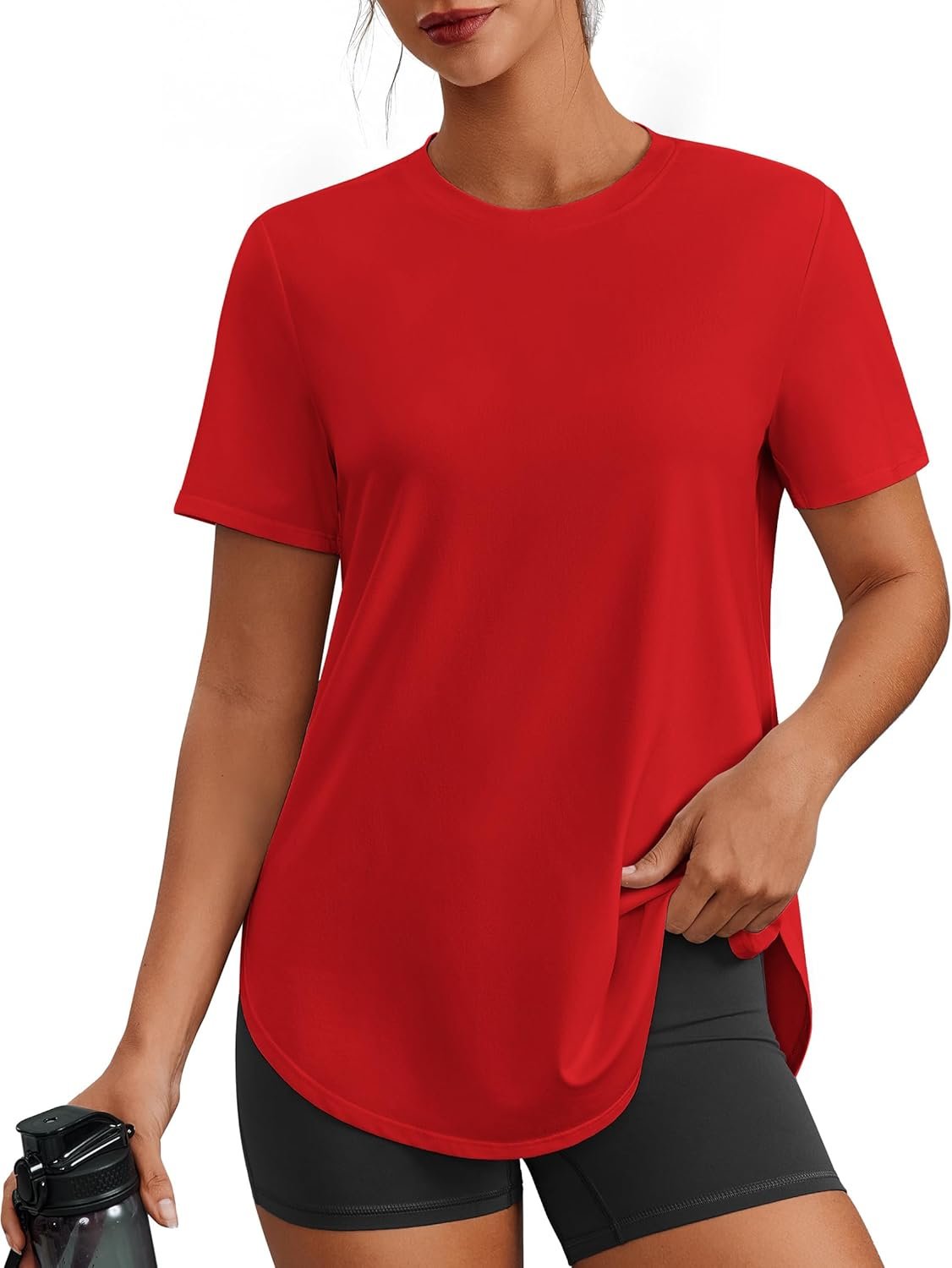 PINSPARK Workout Tops for Women Short Sleeve Athletic Shirts UPF 50+ Quick Dry Running Outfits for Exercise Gym Hiking S-3XL