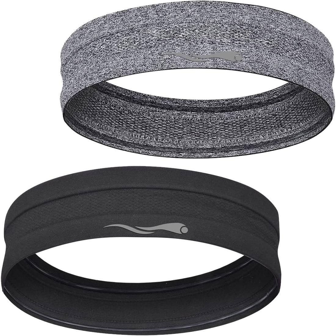 Headbands Sweatbands for Women Men│Super Absorbent Sports Headband │ Nonslip Stretchy Sweat Bands Headbands │Soft Workout Head Bands Hairband Sweatband for Fitness Exercise