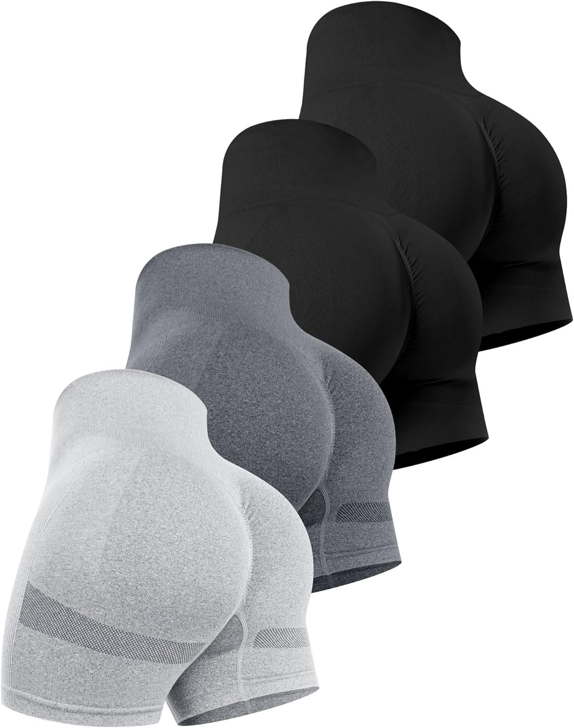 CHRLEISURE Workout Shorts Sets for Women, High Waisted Gym Butt Lifting Scrunch Butt Seamless Shorts