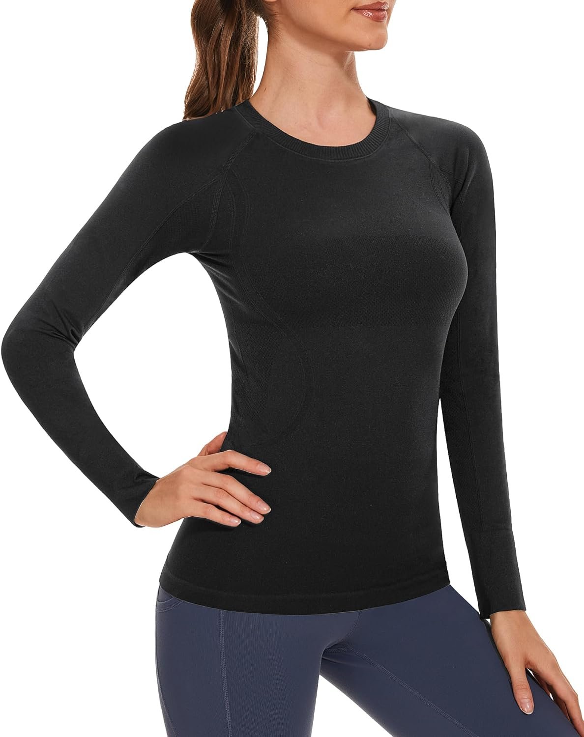 Stelle Womens Seamless Workout Top Yoga Athletic Shirt Sports Underscrub