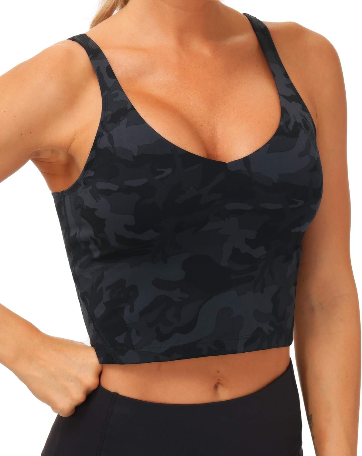 THE GYM PEOPLE Womens’ Sports Bra Longline Wirefree Padded with Medium Support