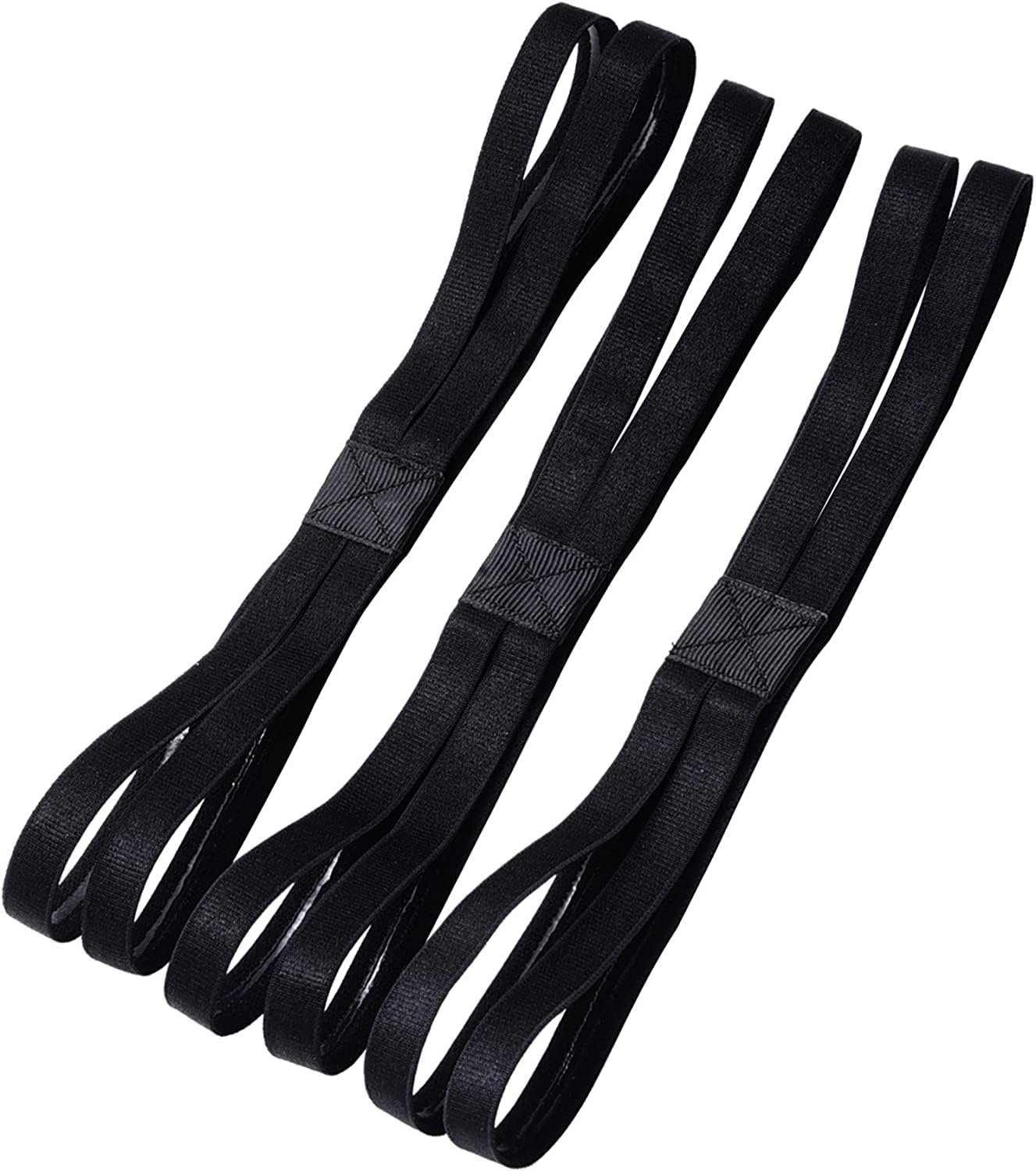 Shappy 3 Pieces Double-straps Sport Headbands Elastic Hairband Non-slip Sweatband for Women or Men