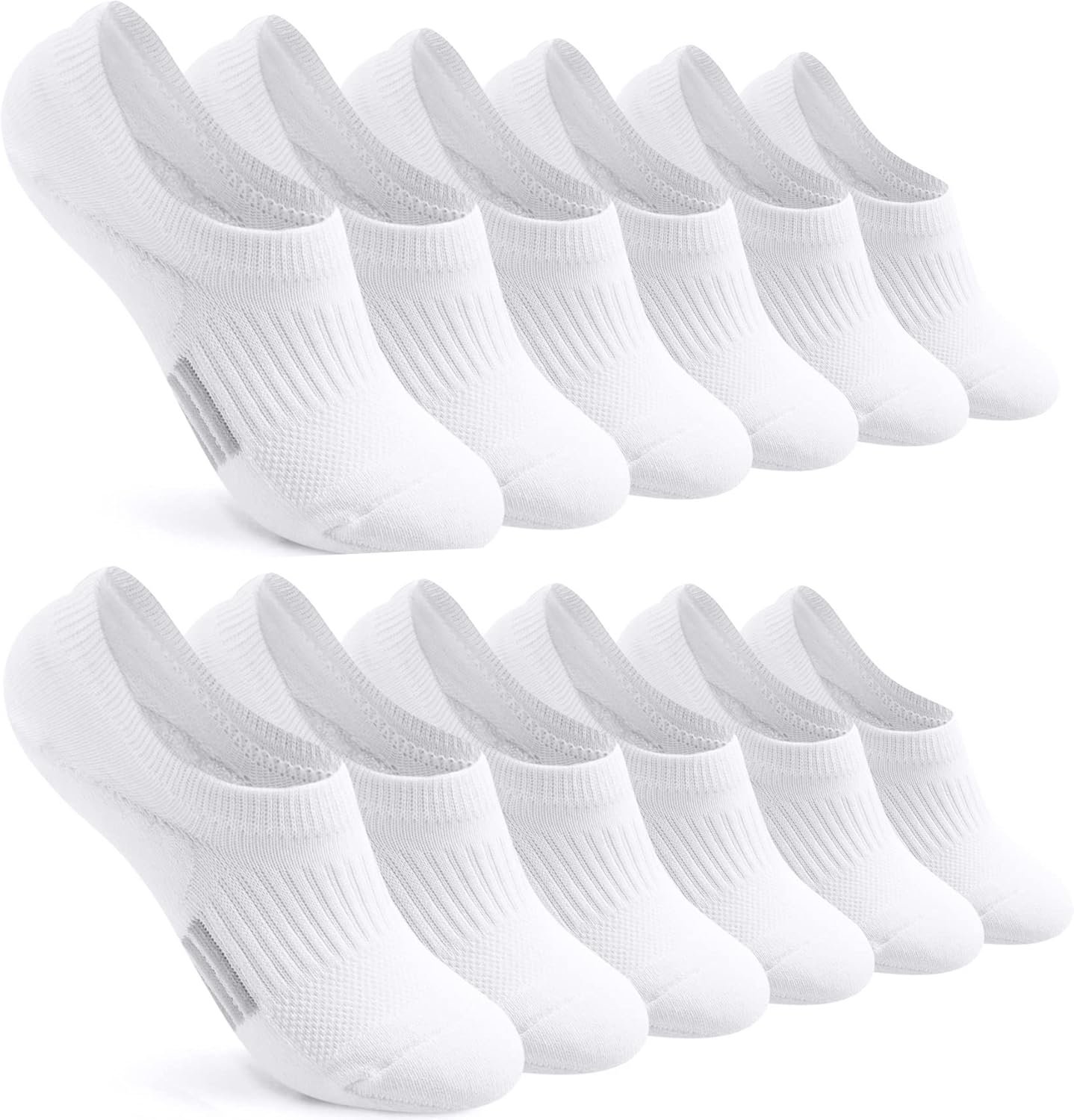 No Show Socks Womens Cushioned Low Cut Invisible Footies for Running Athletic Gym Ankle Socks 6 Pairs