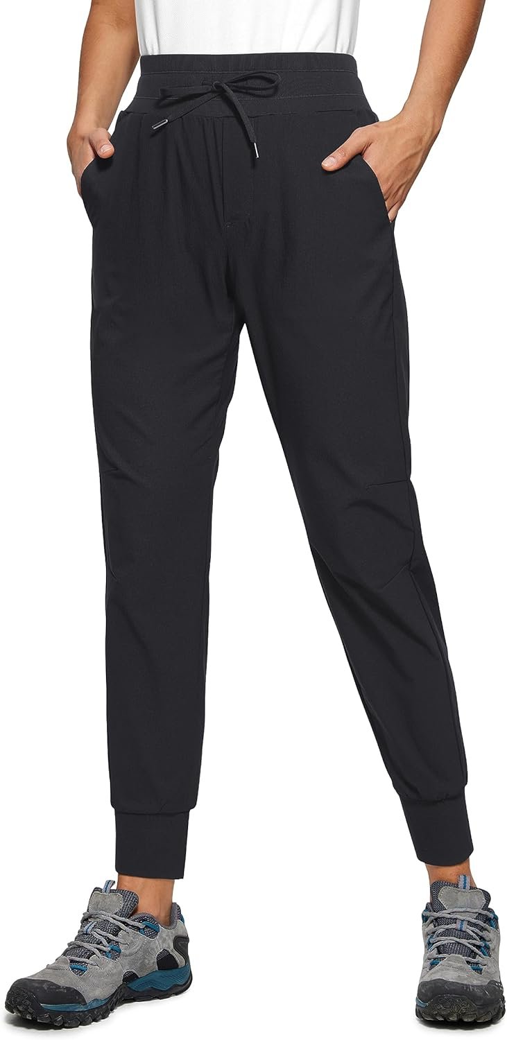CRZ YOGA Athletic Joggers for Women 27.5″ – Lightweight Travel Outdoor Hiking Pants with Pockets
