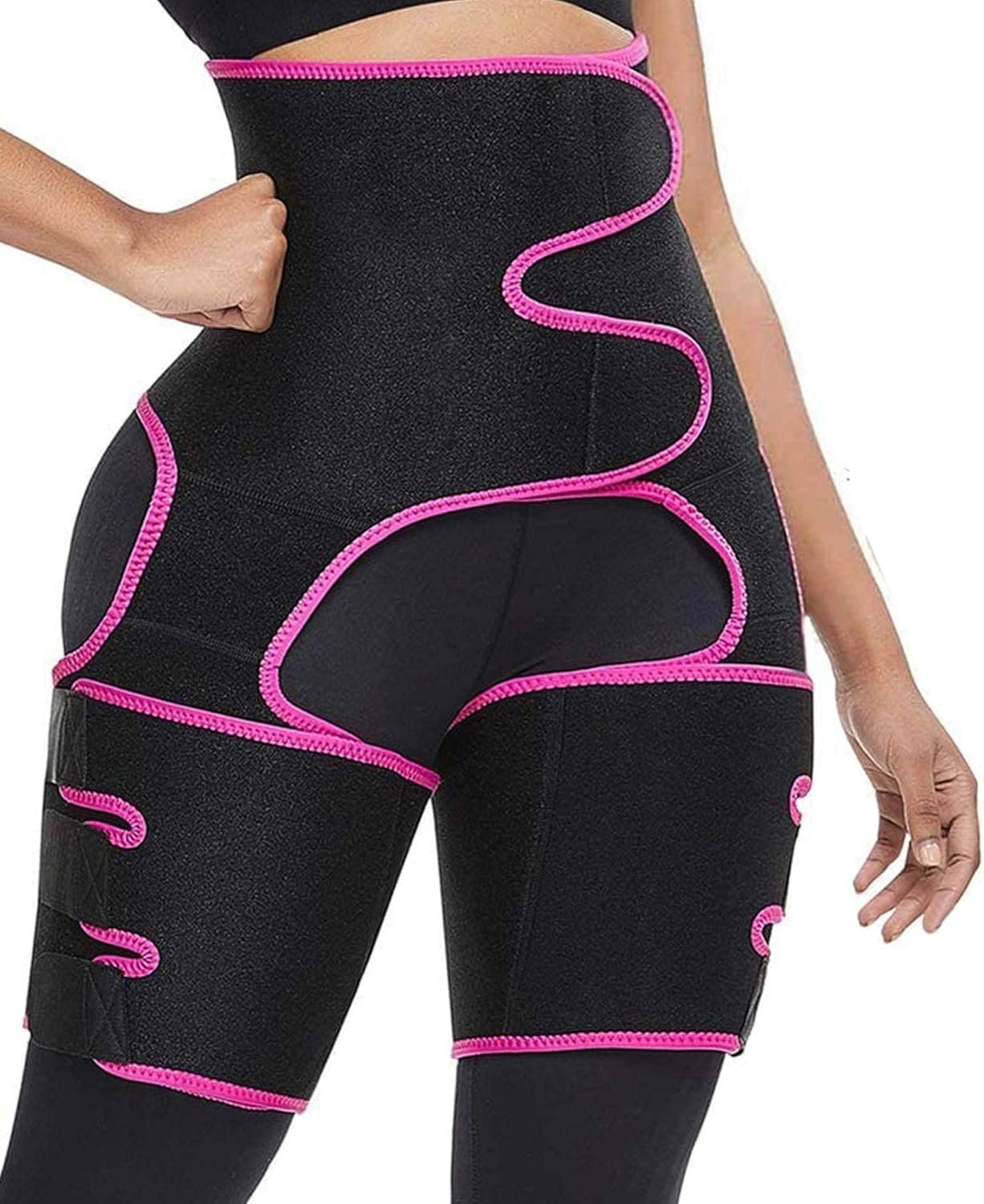Ruri’s Waist Trainer for Women, 3-in-1 Thigh Trimmer Belt with Butt Lifter Slimming Body Shaper Sweat Band