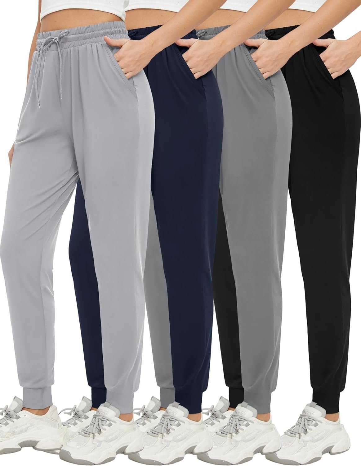 Womens Joggers with Pockets & Drawstring-Sweatpants for Women Workout Running Yoga Lounge Pants