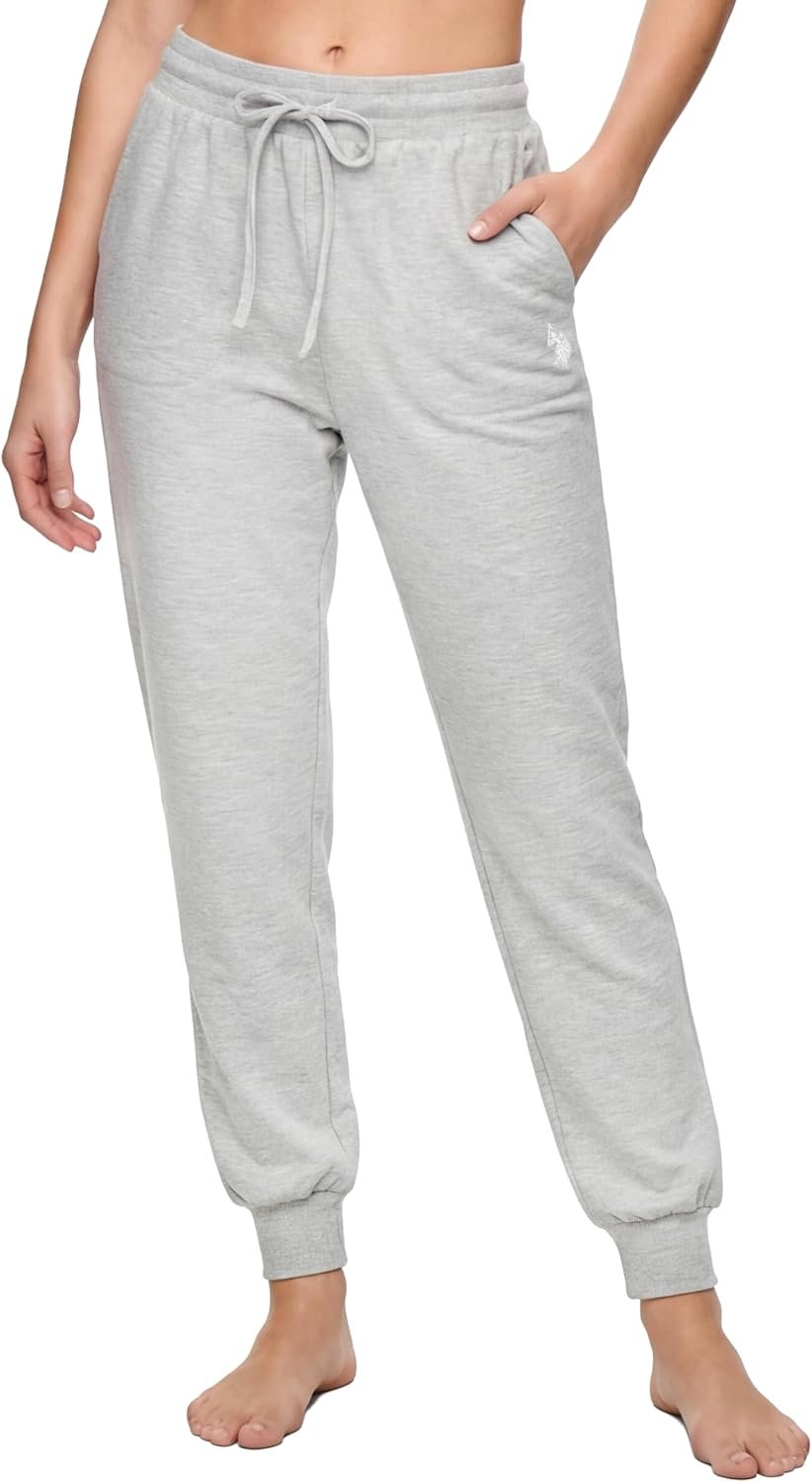 U.S. Polo Assn. Sweatpants for Women Soft Fleece-Backed Jersey Knit, Womens Joggers with Pockets