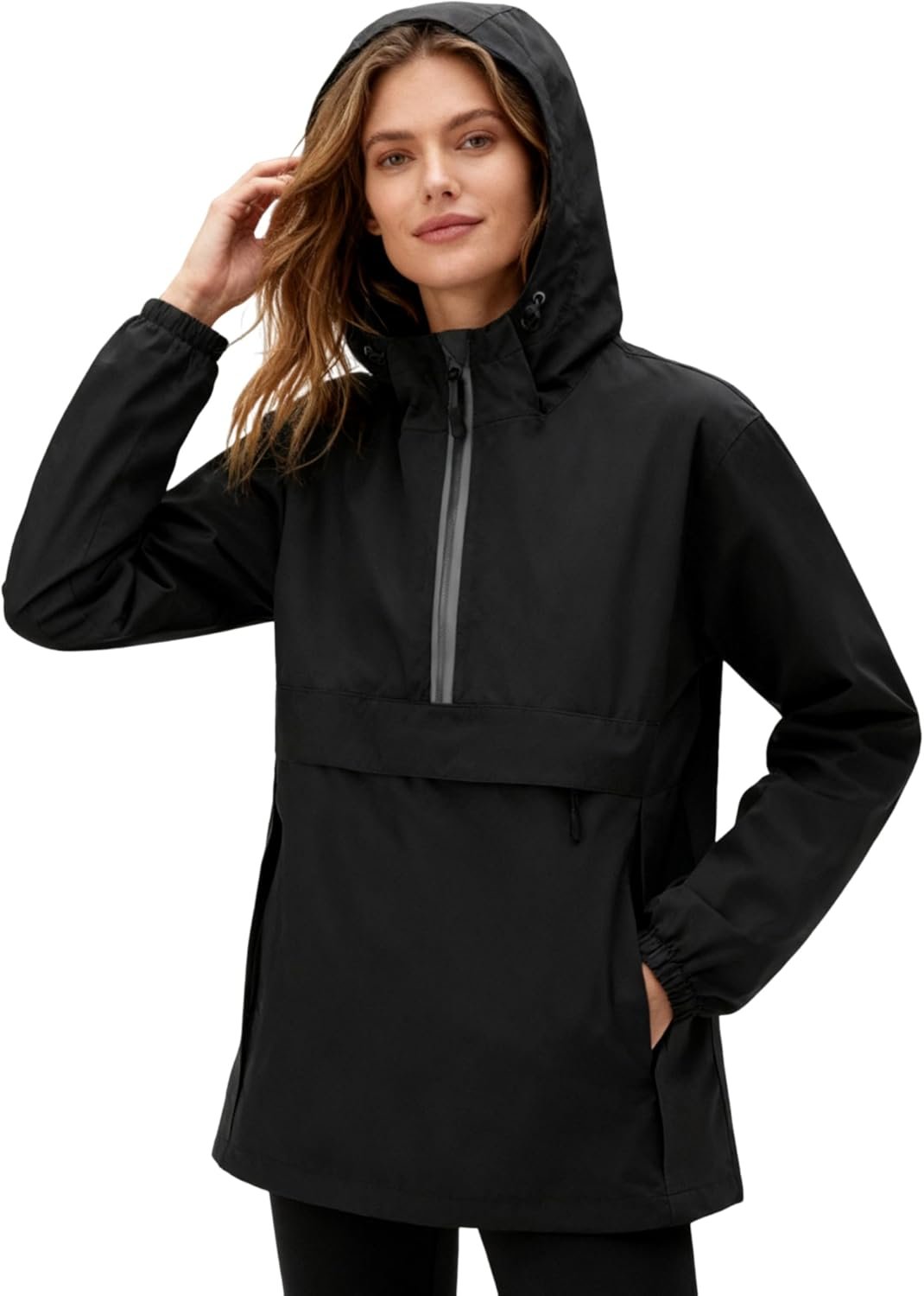 HALO RAIN Womens Rain Jacket with Hood Waterproof Lightweight Packable Pullover RainCoat for Hiking Golf Running