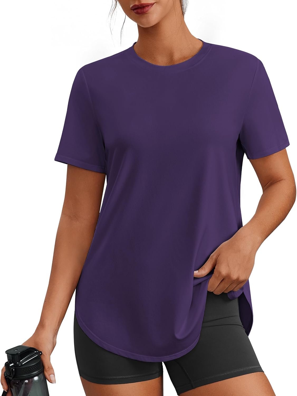 PINSPARK Workout Tops for Women Short Sleeve Athletic Shirts UPF 50+ Quick Dry Running Outfits for Exercise Gym Hiking S-3XL