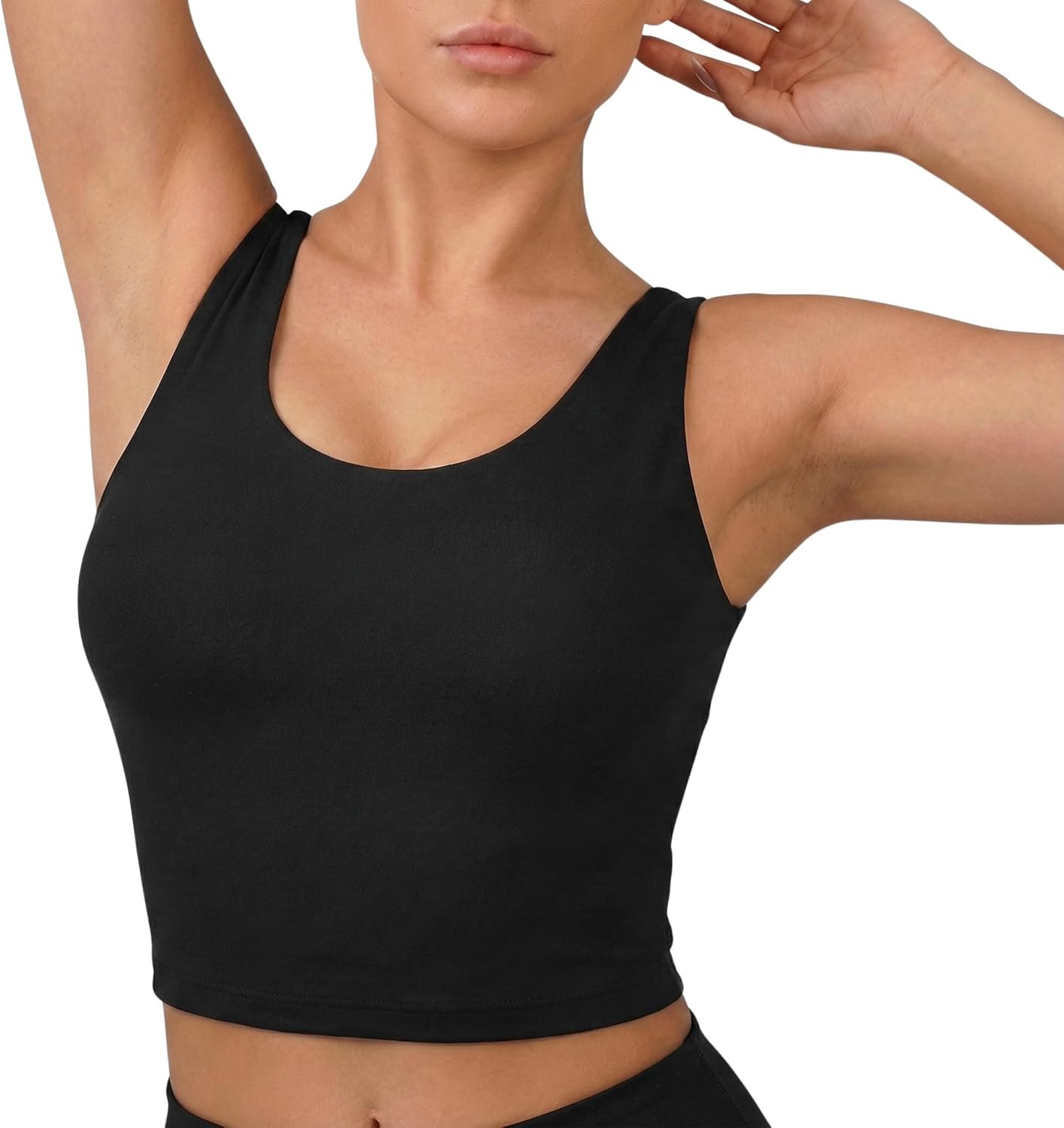 Nirlon U Tank Sports Bra for Women – Scoop Neck Workout Top with Built-in Cups – Ideal for Yoga, Gym & All-Day Comfort Wear