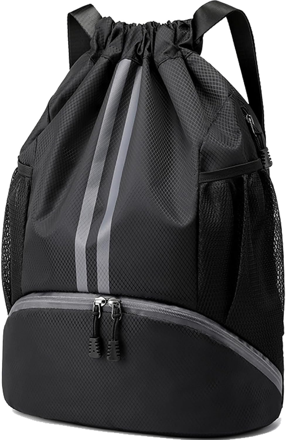 Hoedia Sports Drawstring Backpack – String Swim Gym Bag with Shoes Compartment and Wet Proof Pocket for Women&Men