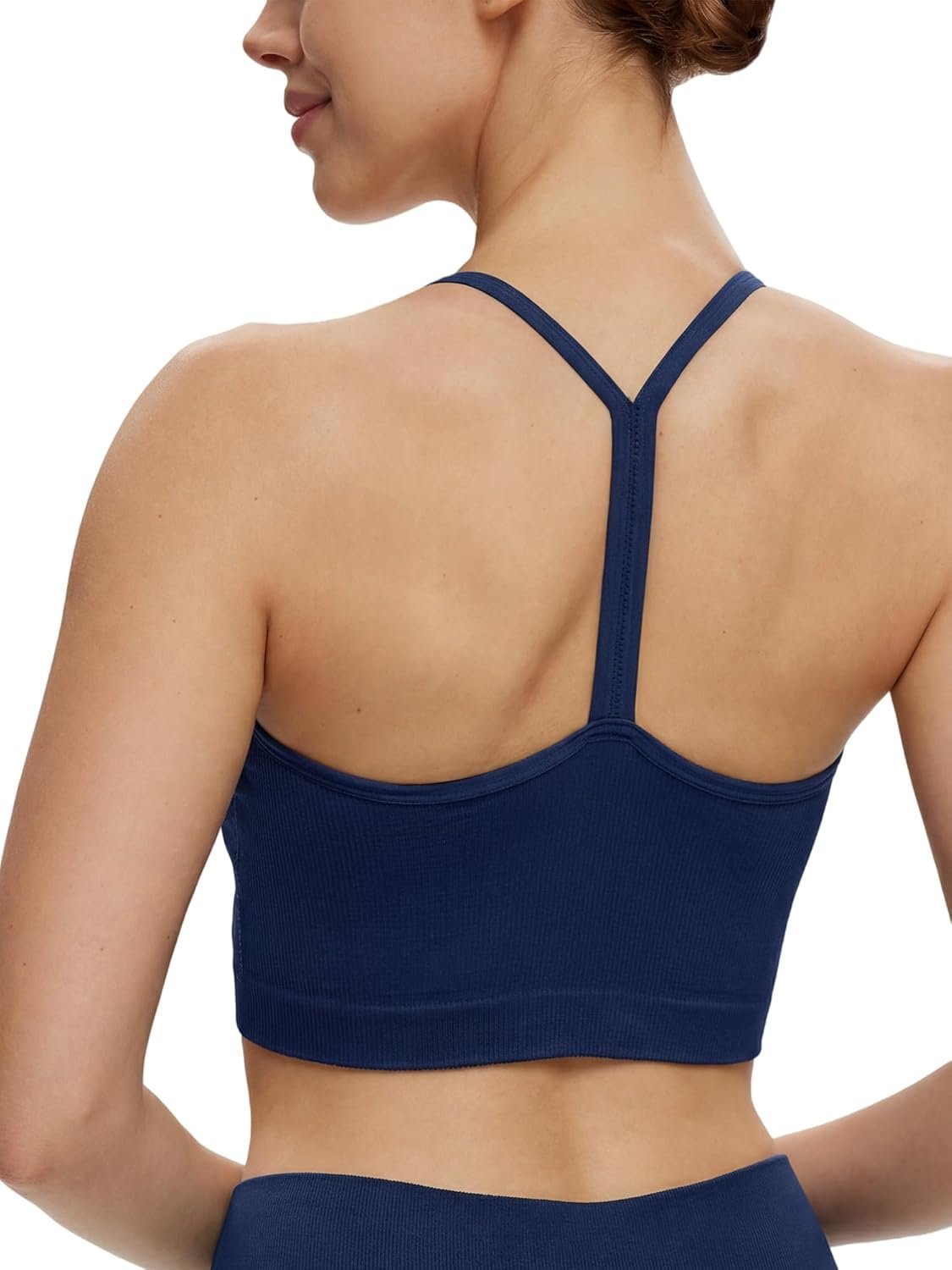 NANJI Seamless Sports Bra for Women – Padded Racerback Y Bra Low Impact Removable Pad for Fitness Gym Yoga Workout Top