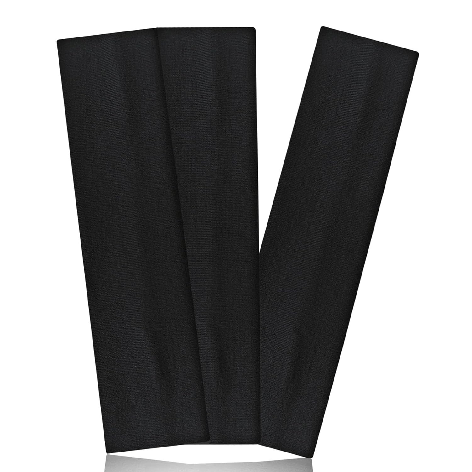 Black Headbands for Women Non Slip Head Bands for Women’s Hair Elastic Womens Headbands Soft Cotton Cloth Fashion headband for Daily Workout Sports Running Yoga