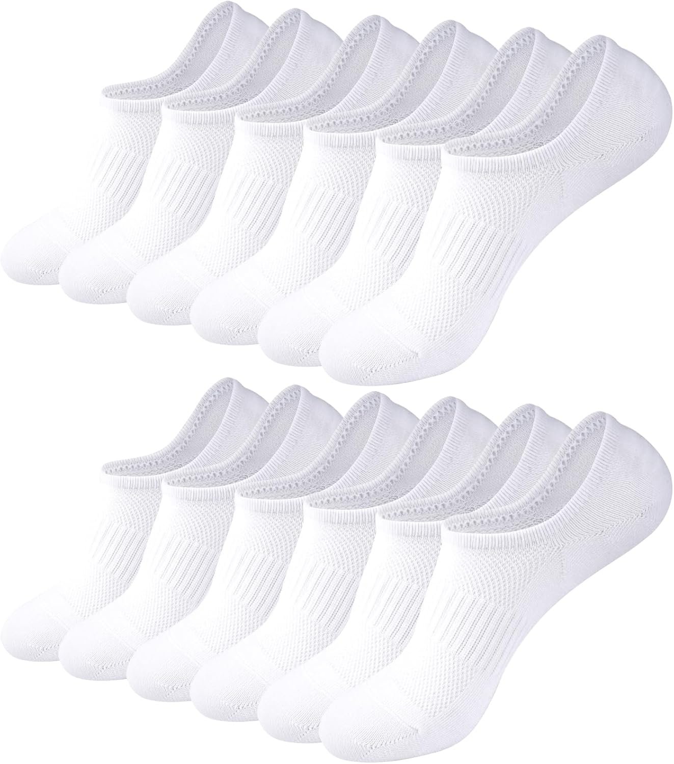 No Show Socks Womens for Canvas Sneakers,Invisible Athletic Low Cut Ankle Socks for Running Gym 6 Pairs