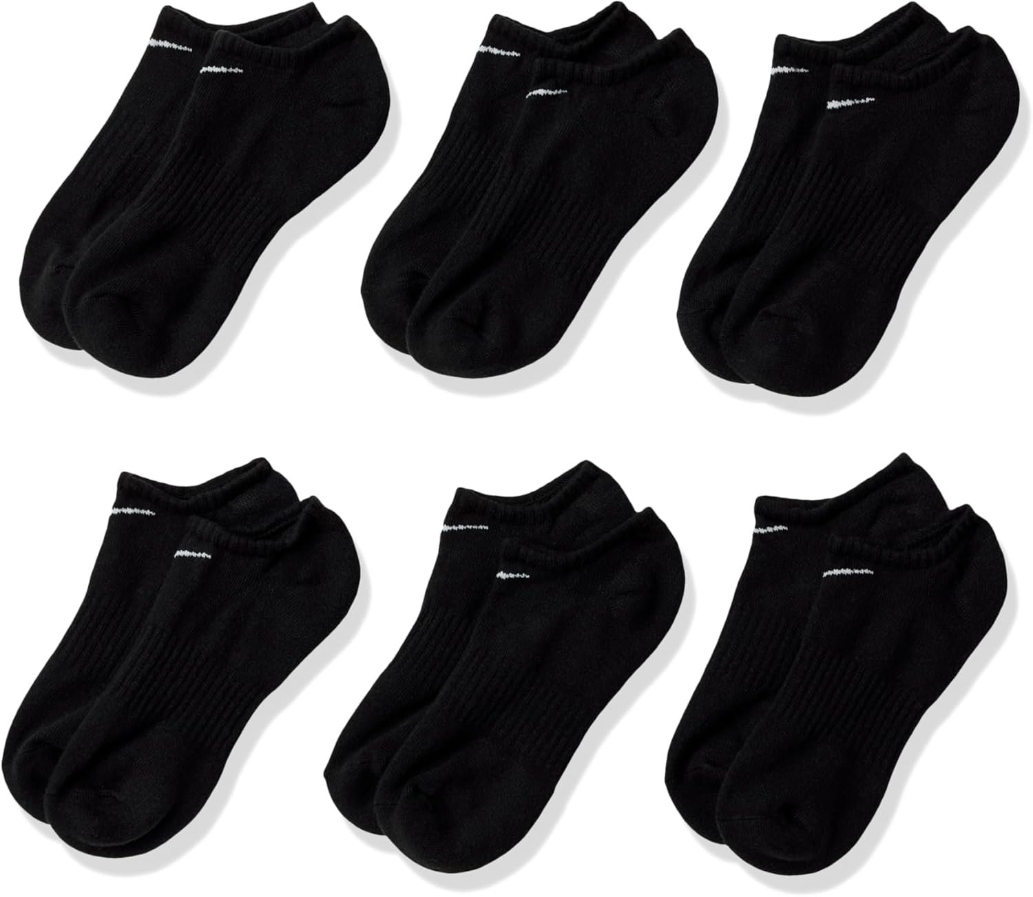 Nike Unisex Adult Everyday Cushioned Training No-Show Socks (6-Pack) | Mens and Womens