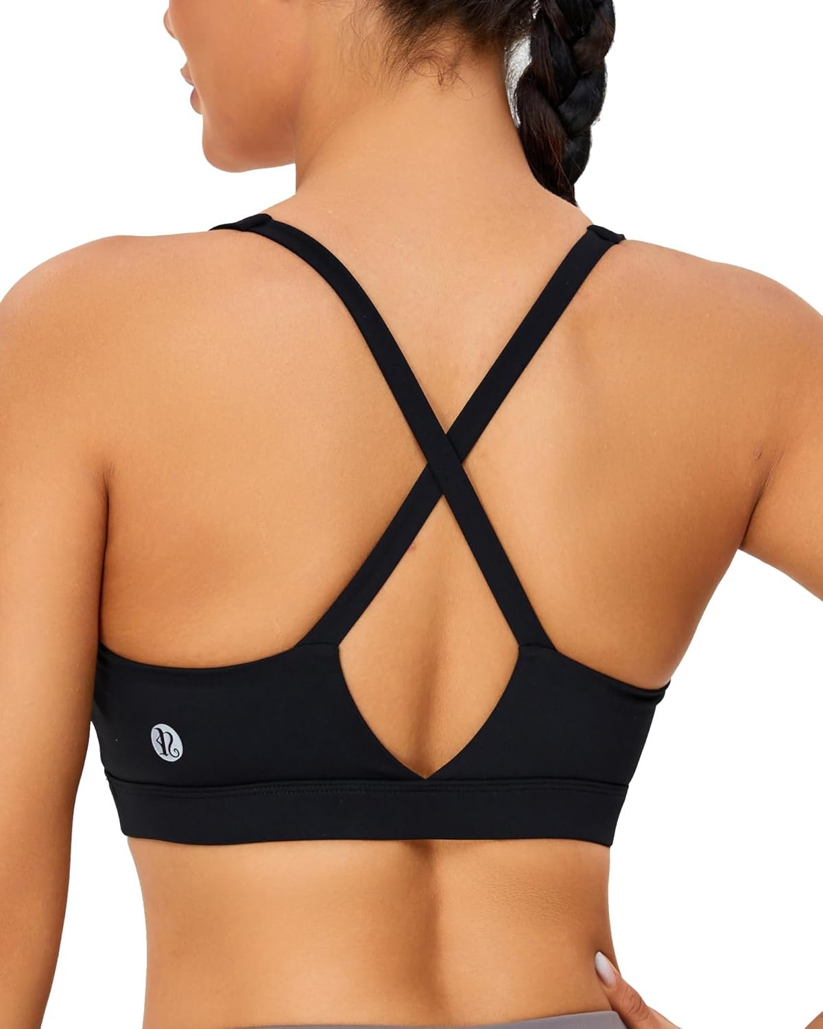 RUNNING GIRL Sports Bra for Women High Support, Molded Cup High Impact Sports Bras with Sewn in Pads Strappy Running Bra