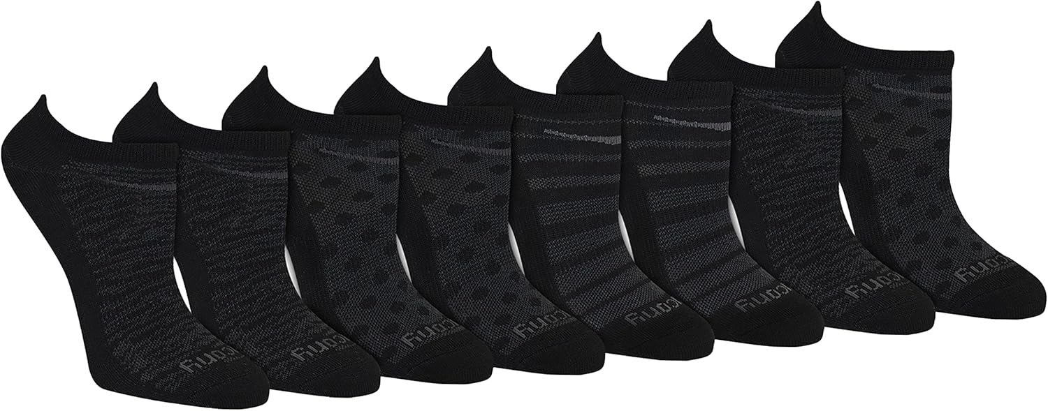 Saucony Women’s RunDry Performance Super Lite No-Show Athletic Socks (8-Pairs)