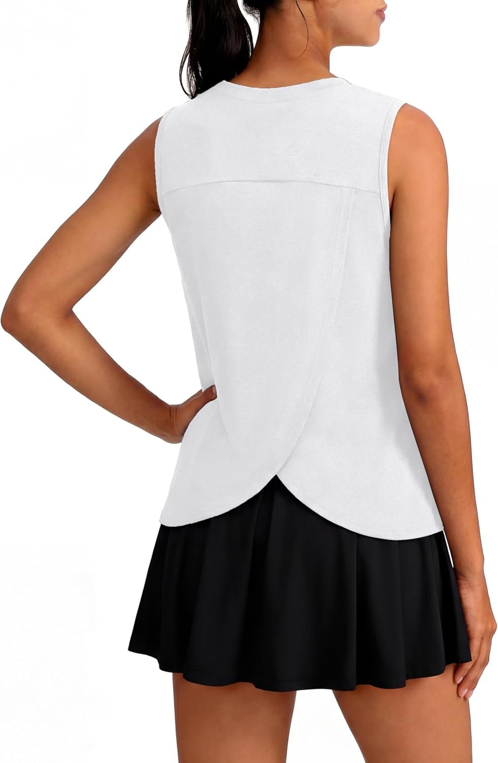 Workout Tops for Women Loose Fit Sleeveless Yoga Tank Tops Crew Neck Fitness Clothing Athletic Running Gym Shirts