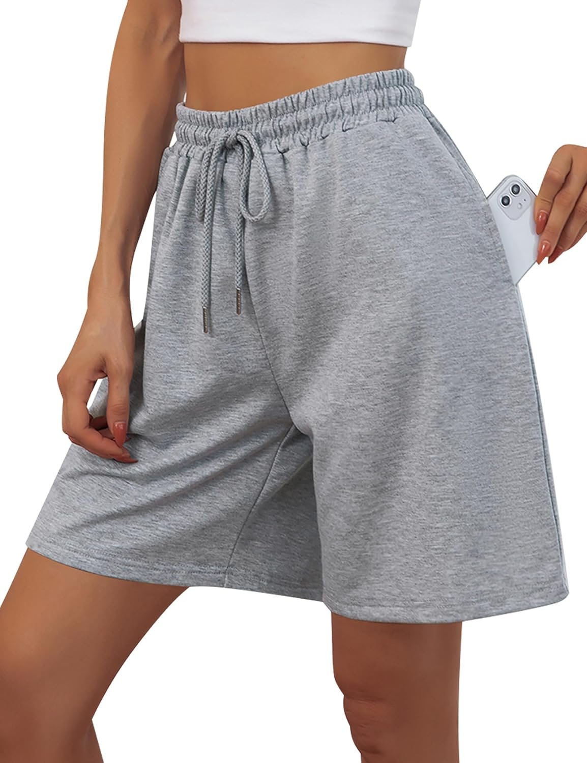 Quenteen Women’s Sweat Shorts Bermuda Long Shorts Athletic Casual Loose Shorts (Available in Plus Size)