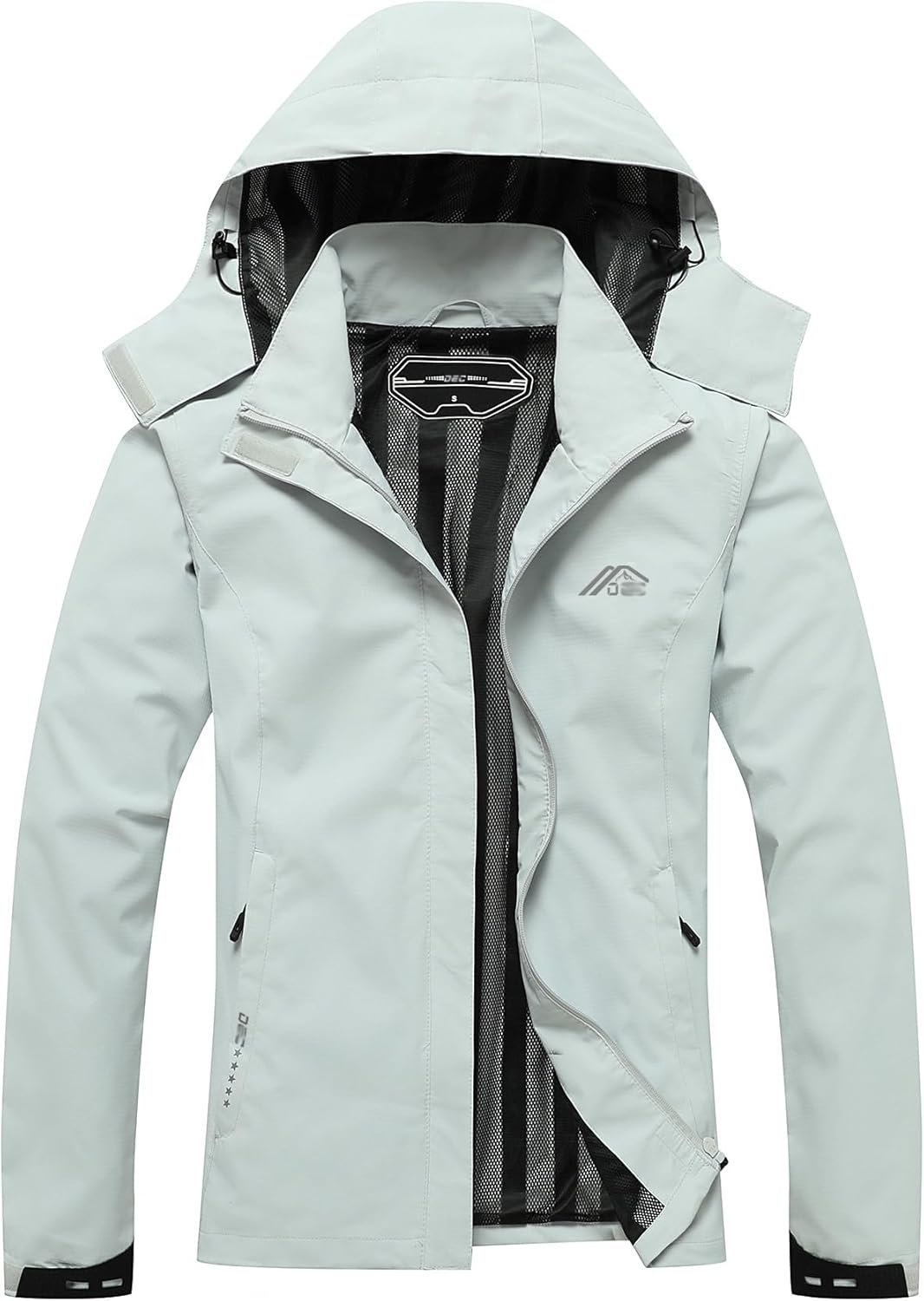 DECKTIN Women’s Waterproof Raincoat Lightweight Rain Jacket Detachable Hood Travel Outdoor