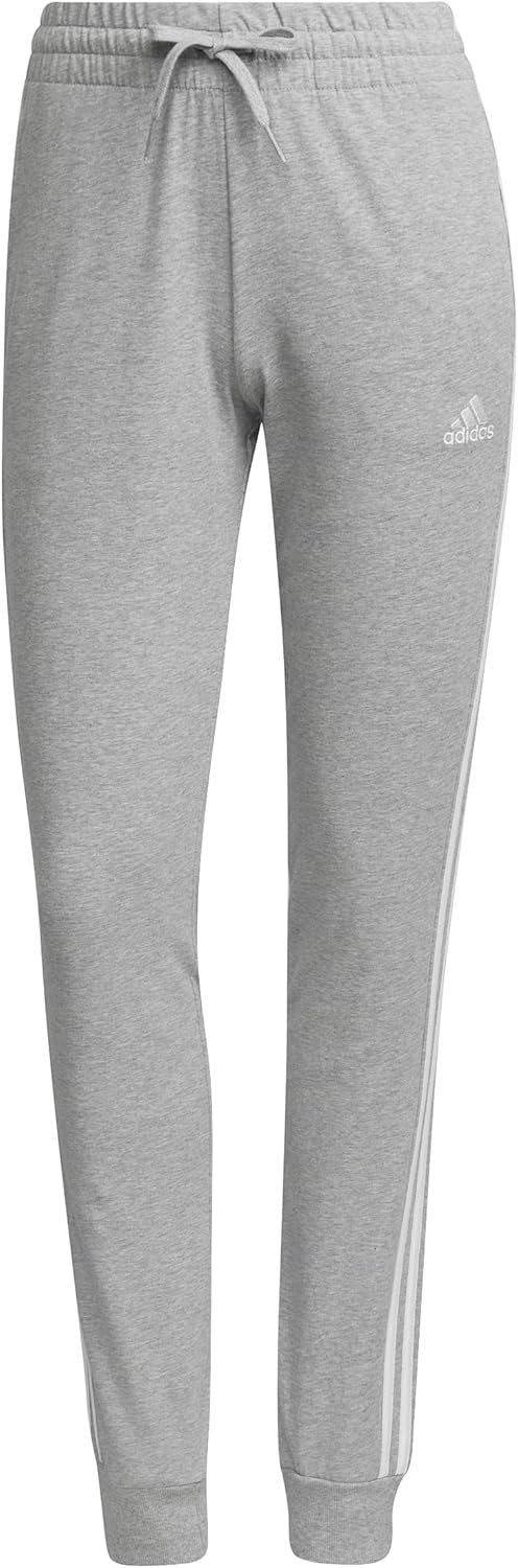 adidas Womens 3-Stripes Drawstring Sweatpants Training Casual – Black