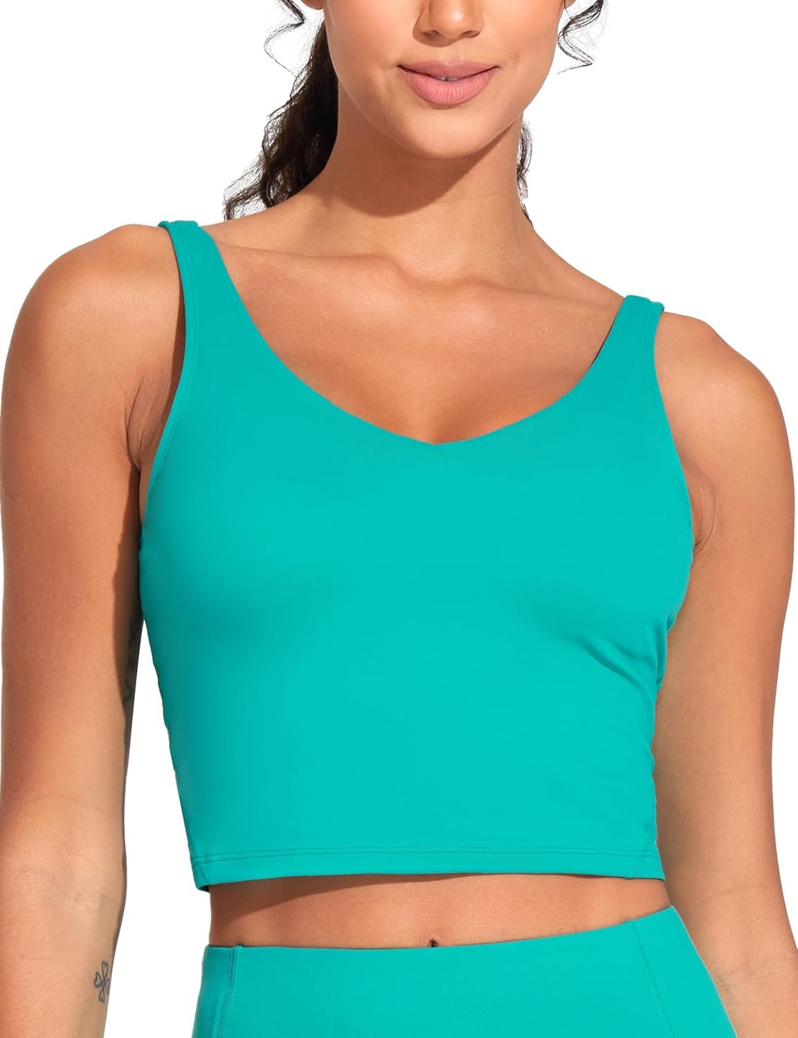 THE GYM PEOPLE Womens’ Sports Bra Longline Wirefree Padded with Medium Support