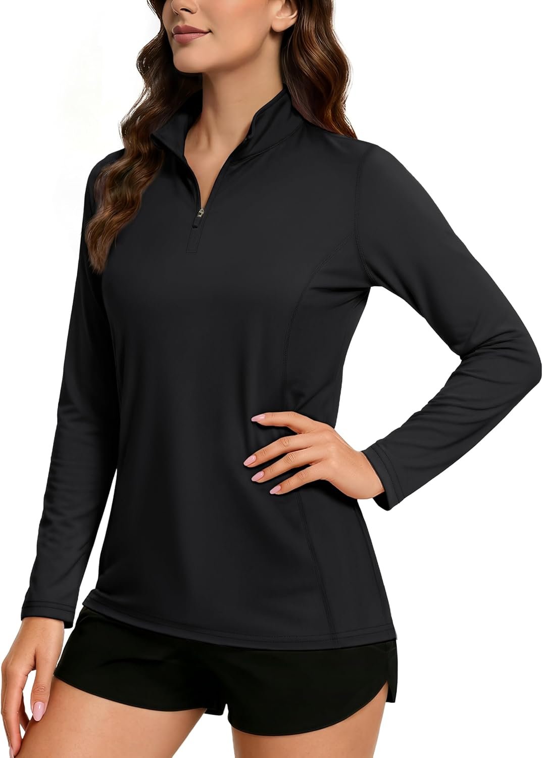 TACVASEN Women’s Quarter Zip Pullover Golf Shirts UPF 50+ Long Sleeve Sun Shirts UV Protection Workout Tops