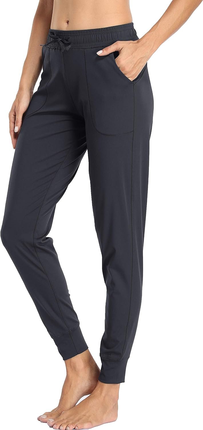 Oalka Women’s Joggers High Waist Yoga Pockets Sweatpants Sport Workout Pants