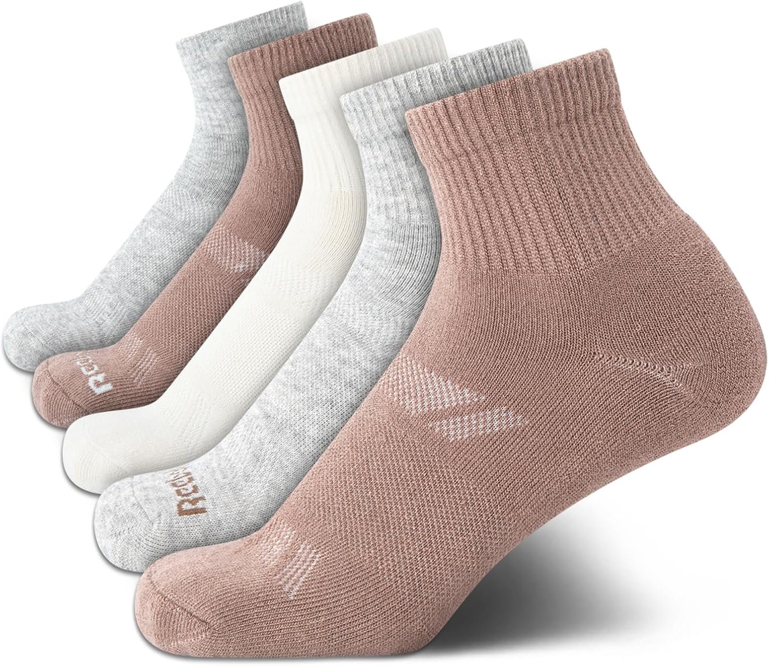 Reebok Womens Quarter Socks – 5 Pack Athletic Performance Cushioned Running Workout Ankle Socks for Women (Sizes: 4-10)