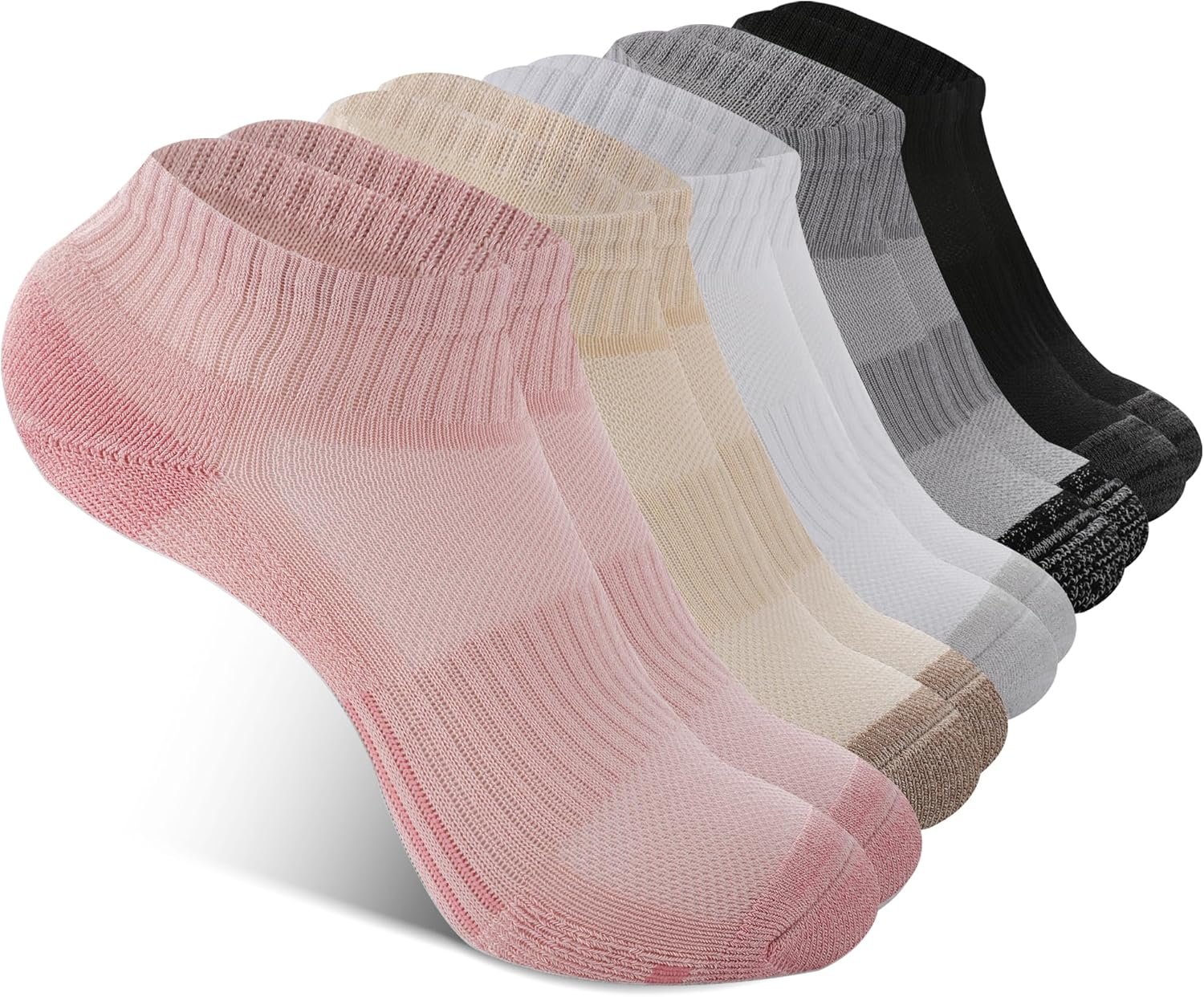 BAMBOO COOL Athletic Ankle Socks Womens Anti-Odor Socks Moisture-Wicking Running Cushioned Anti-Blister 5/6 Pairs