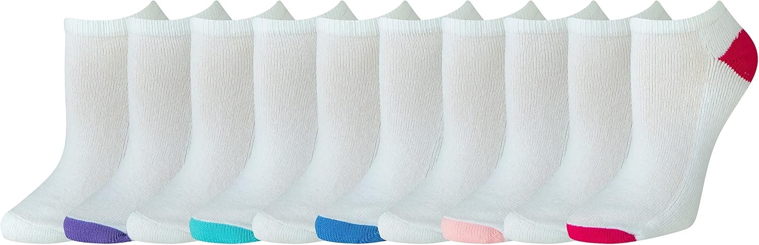 Amazon Essentials Women’s Cotton No-Show Athletic Socks, Lightly Cushioned