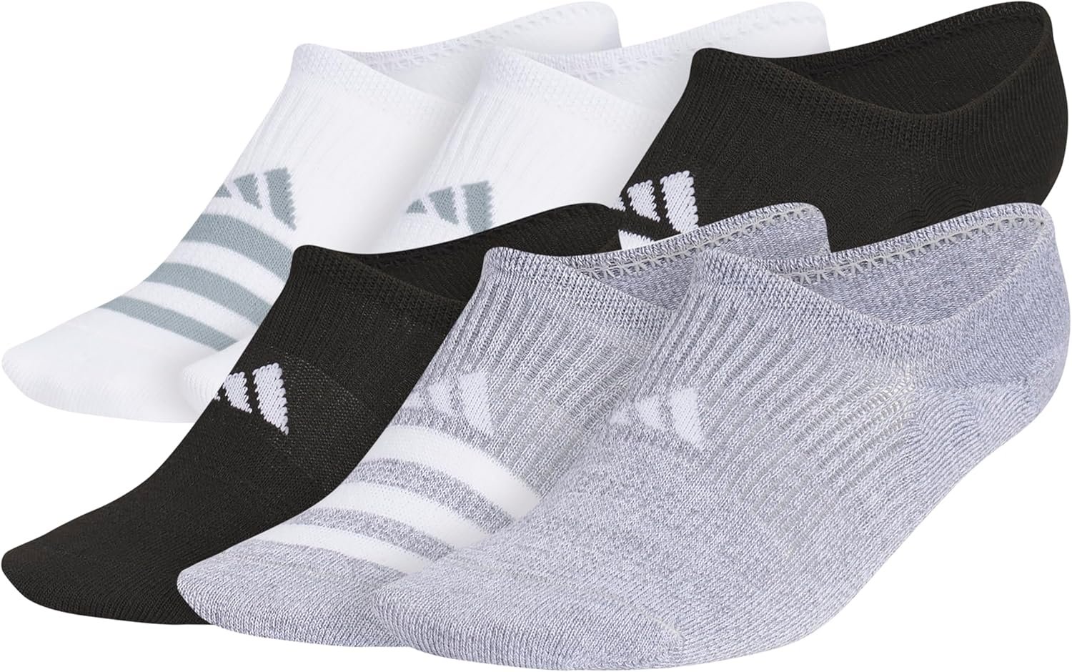 adidas Women’s Superlite Super No Show Socks (6 Pairs) Invisible, Lightweight & Breathable
