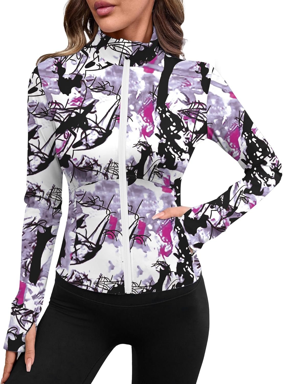 Avoogue Women Lightweight Active Jacket Full Zip Workout Running Yoga Athletic Outerwear with Pockets