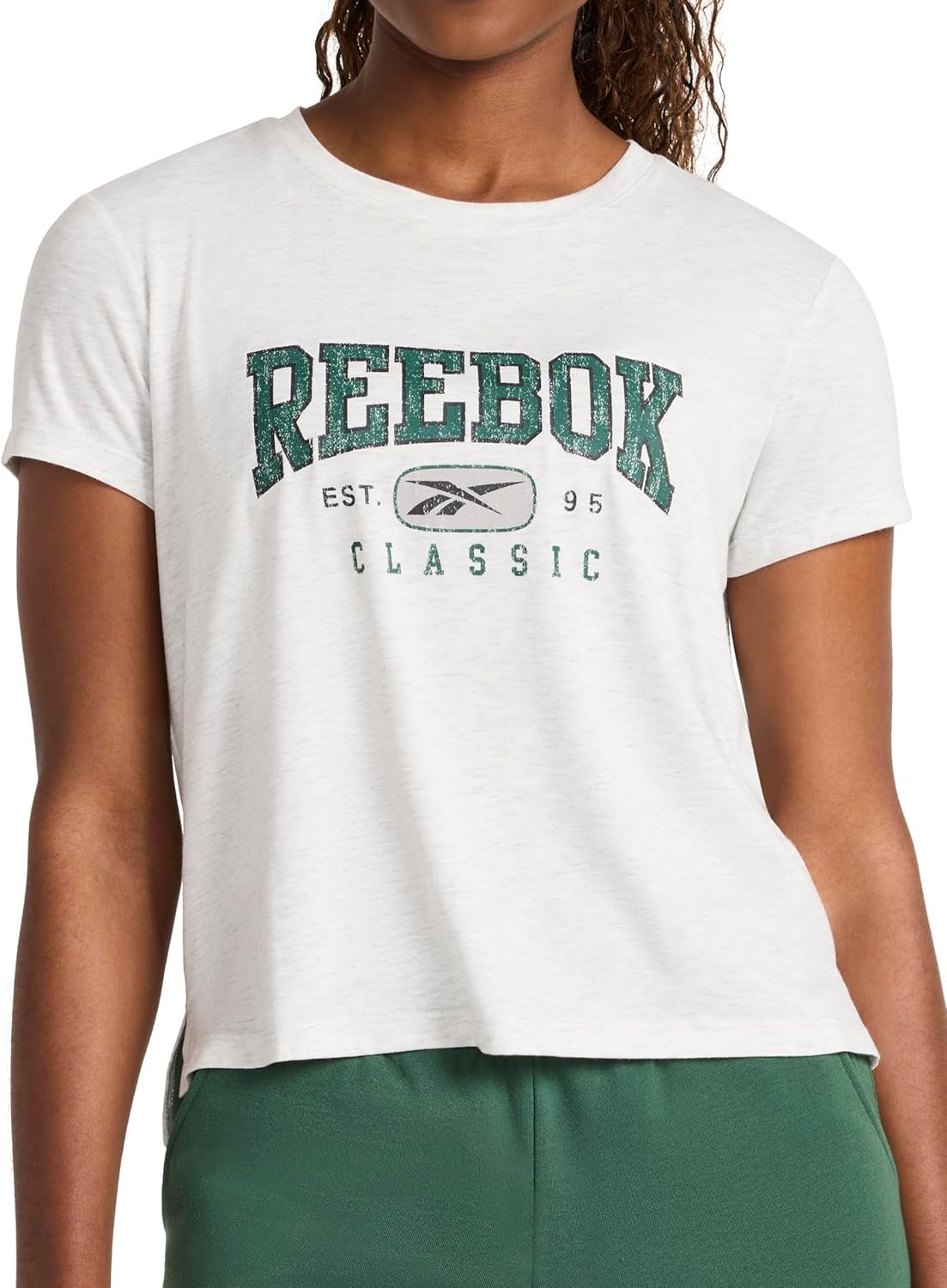 Reebok Women’s Classic Athletic Graphic Crewneck Cropped T-Shirt