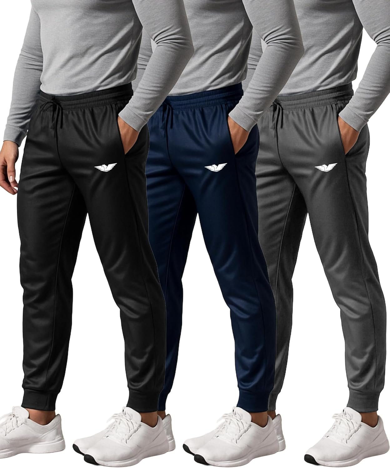 AMERICAN HEAVEN Men’s Track & Training Jogger Pants | Multi Pack | Athletic Loose-fit Speed Sweatpants for Workout