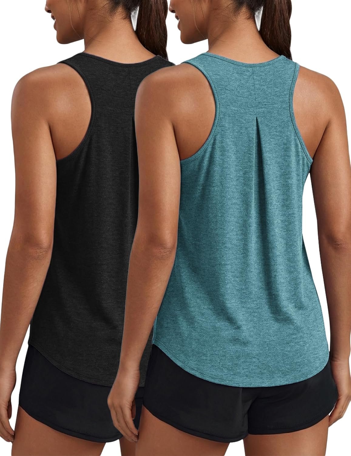 PINSPARK Workout Tops for Women Racerback Tank Top Pack Sleeveless Athletic Running Tops Loose Gym Shirt Quick Dry Yoga Tank