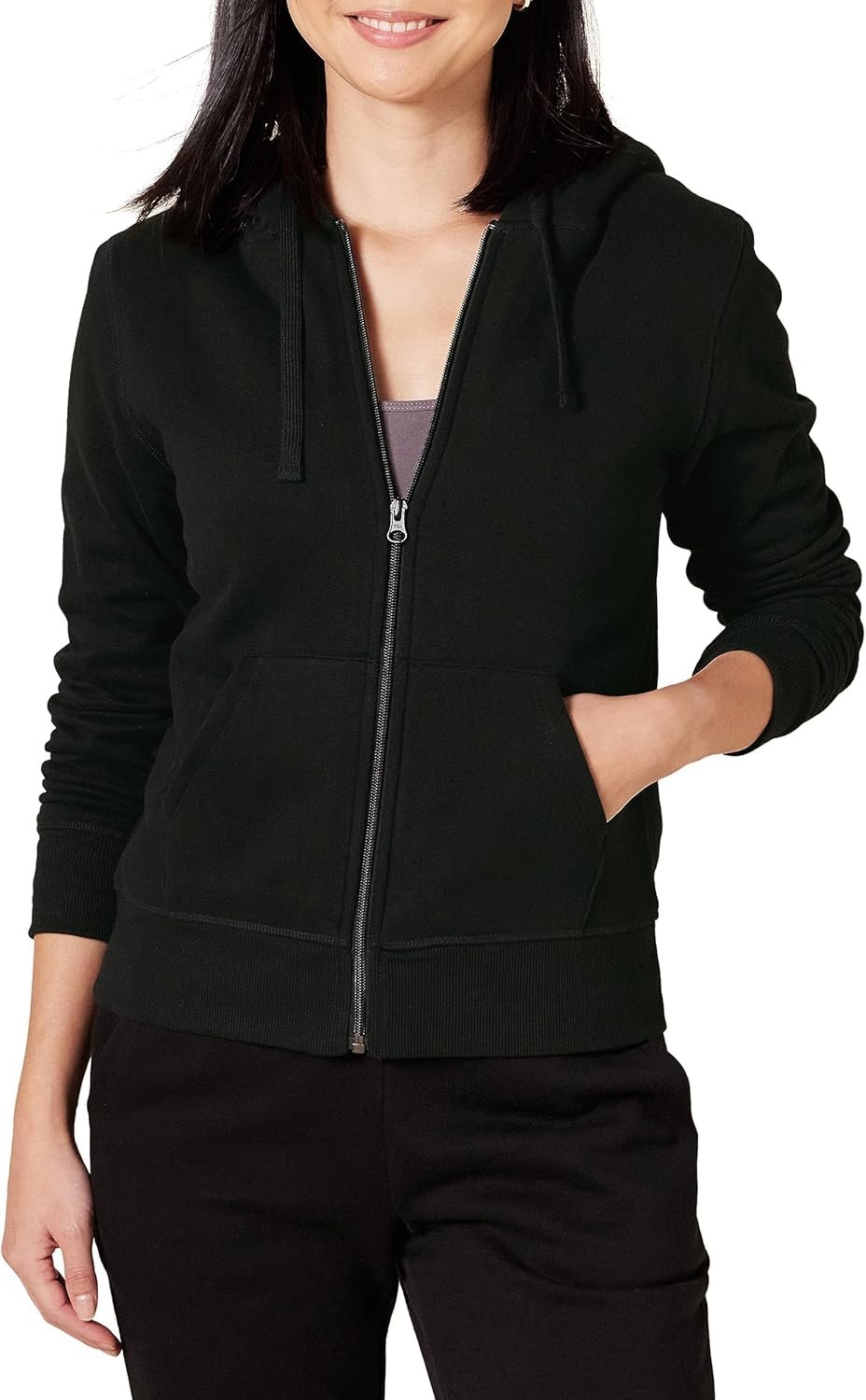 Amazon Essentials Women’s Sherpa-Lined Fleece Full-Zip Hooded Jacket with Drawstring (Available in Plus Size)