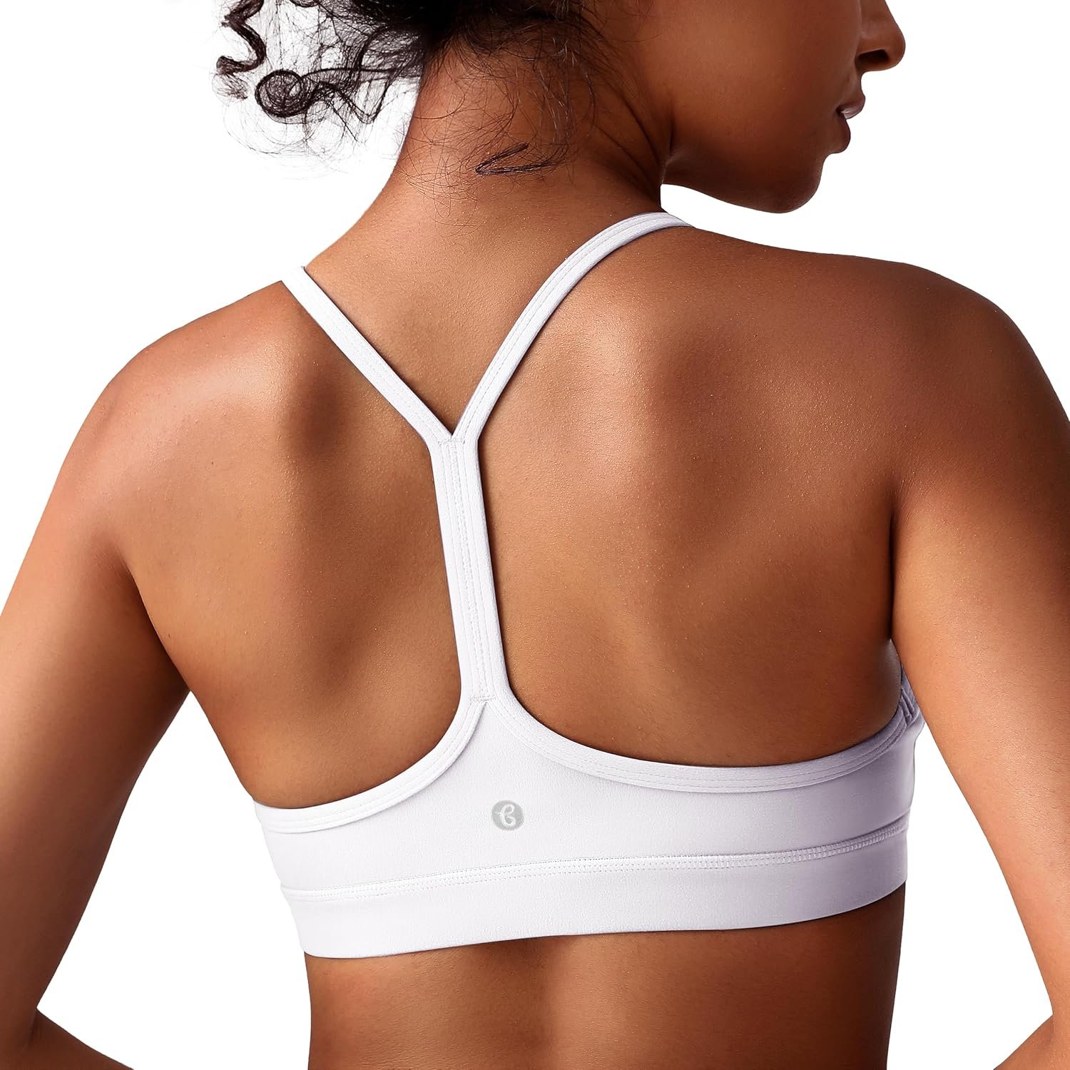 BAYDI Clouduxi Y Back Sports Bra for Women – Padded Racerback Spaghetti Strap Low Impact Workout Yoga Bra, A-C Cups