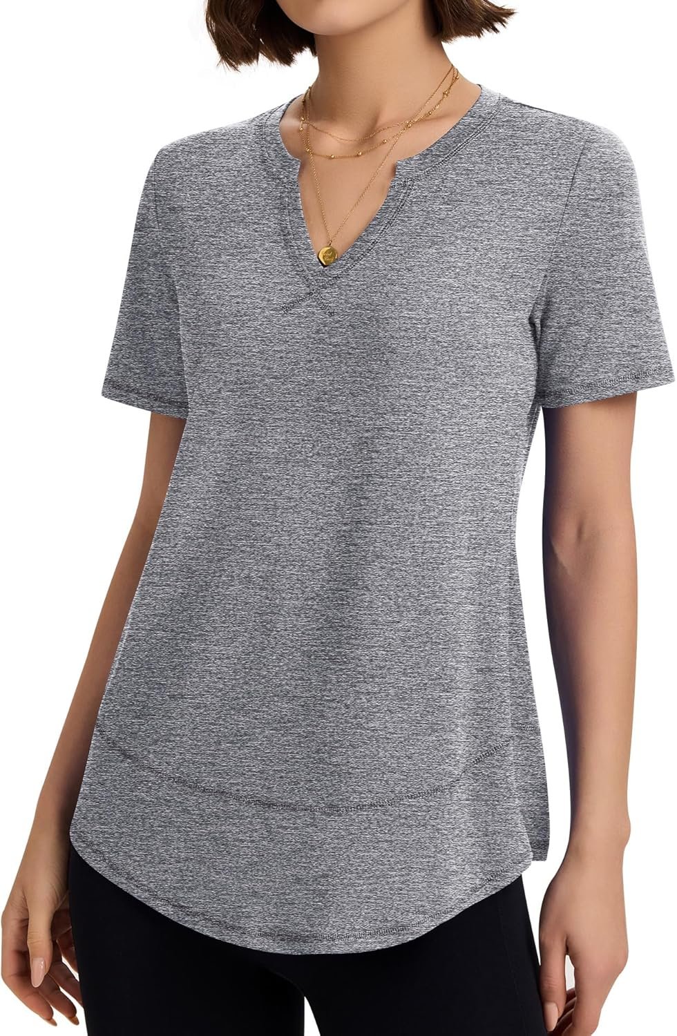 TCOT Workout Tops for Women V Neck Short Sleeve Hiking T-Shirts Yoga Shirts Athletic Top Exercise Shirt