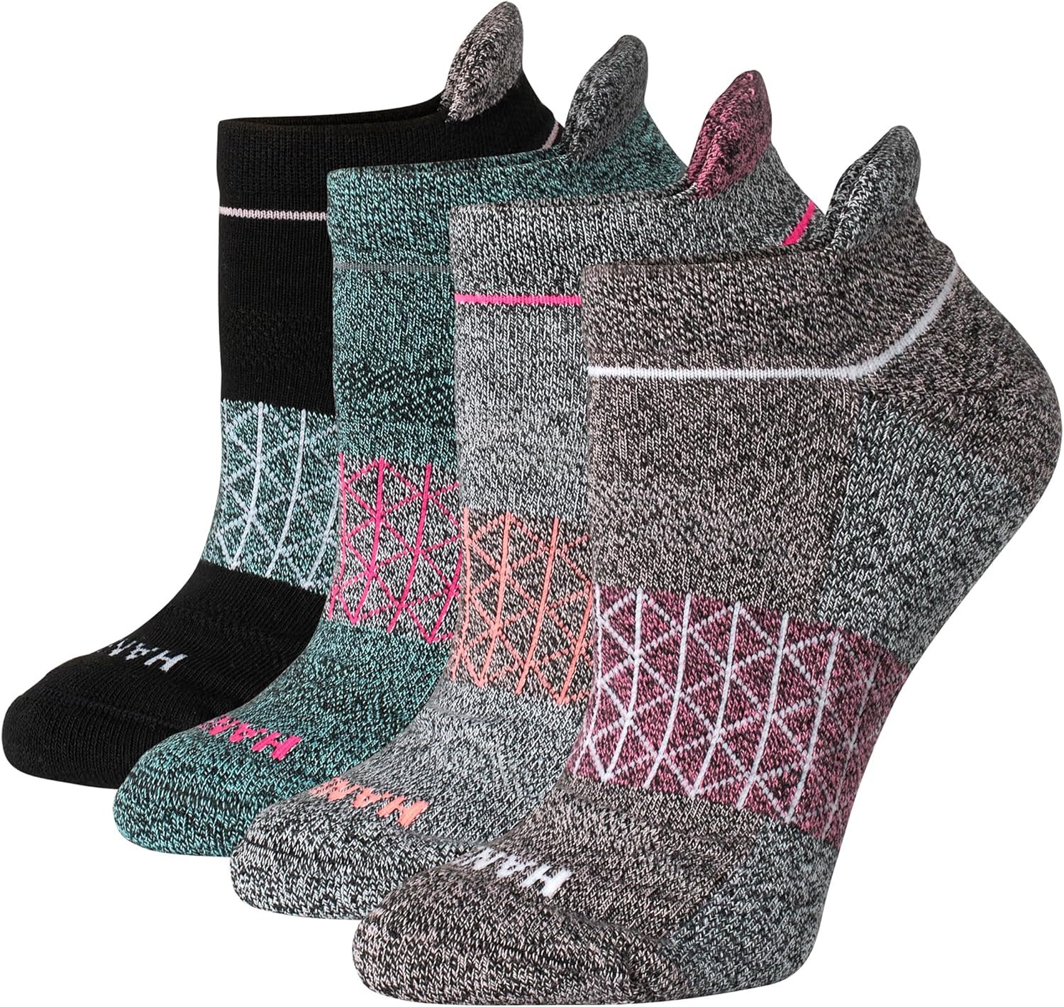 Hanes Women’s Cushioned No Show Tab Socks, Absolute Active No Show Socks for Women, 4-pairs